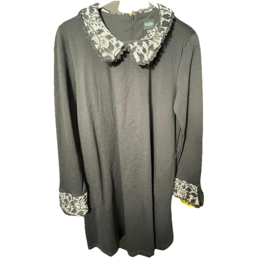 Olian Maternity Womenโs Long Sleeve โWednesday Addamsโ Shift Dress Sz Sm
